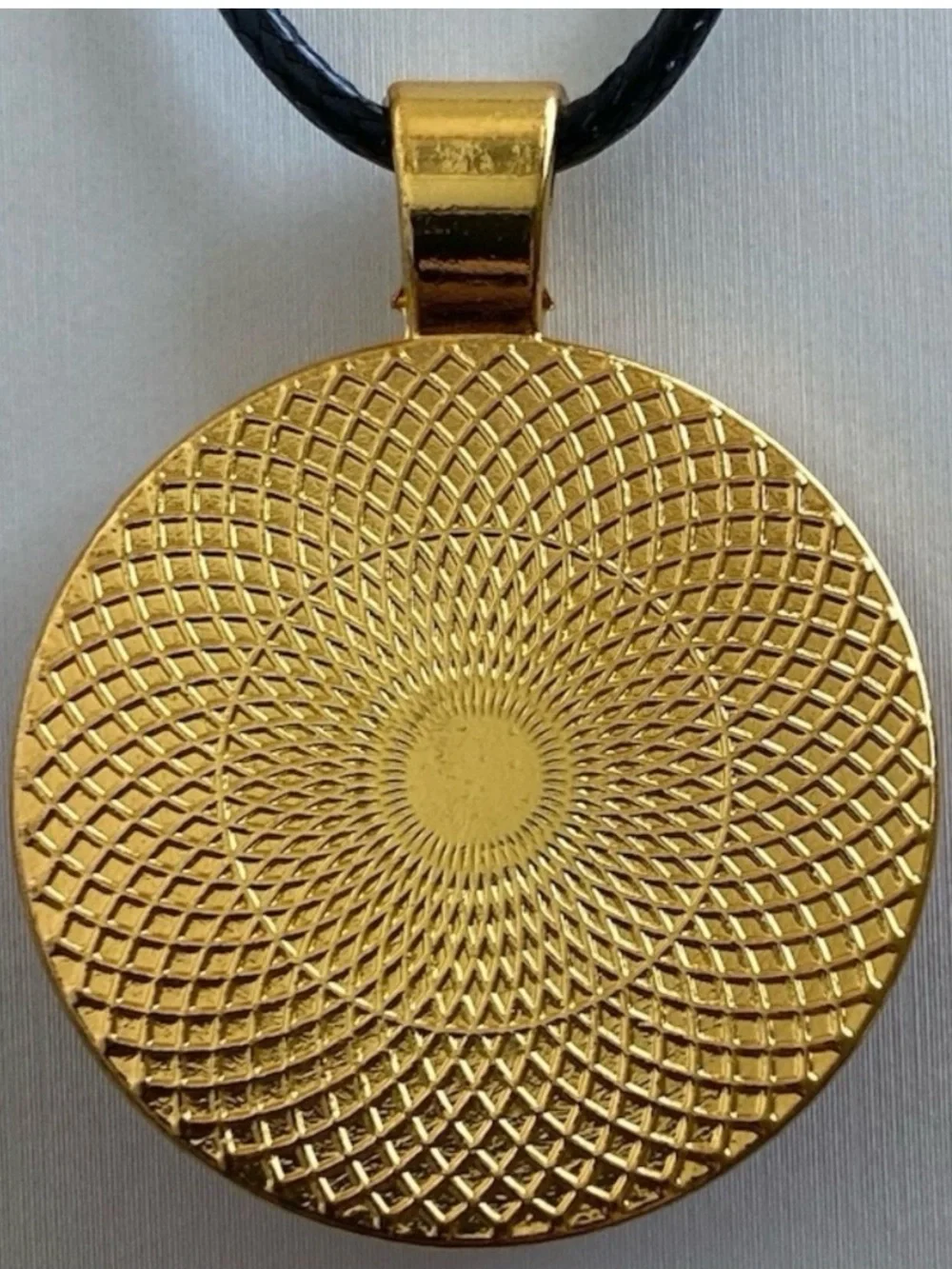 Hand Crafted Red and Gold Fluid Art Pendant Necklace by Svetlana Yeung